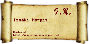 Izsáki Margit névjegykártya