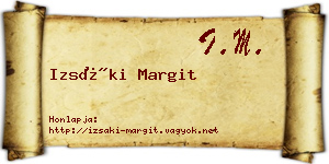 Izsáki Margit névjegykártya